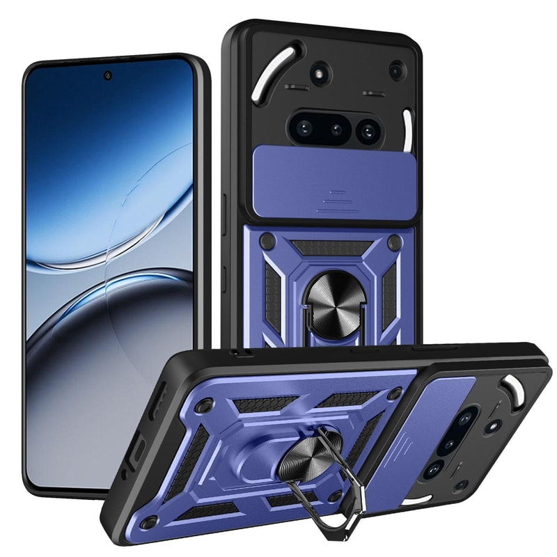 Nothing Phone 3a Sliding Camera Cover Magnetic Ring Stand TPUPC Protective Case 1