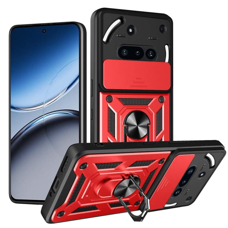 Nothing Phone 3a Sliding Camera Cover Magnetic Ring Stand TPUPC Protective Case 3