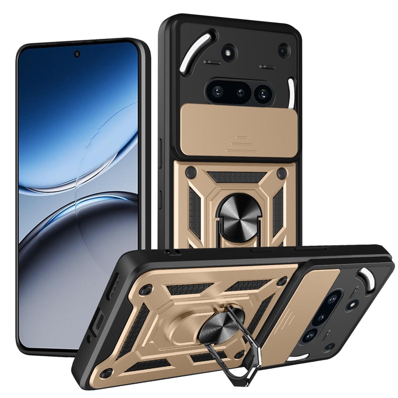 Nothing Phone 3a Sliding Camera Cover Magnetic Ring Stand TPUPC Protective Case 4