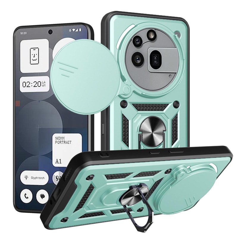 Nothing Phone 3a Pro Sliding Camera Cover TPUPC Magnetic Ring Stand Case 2