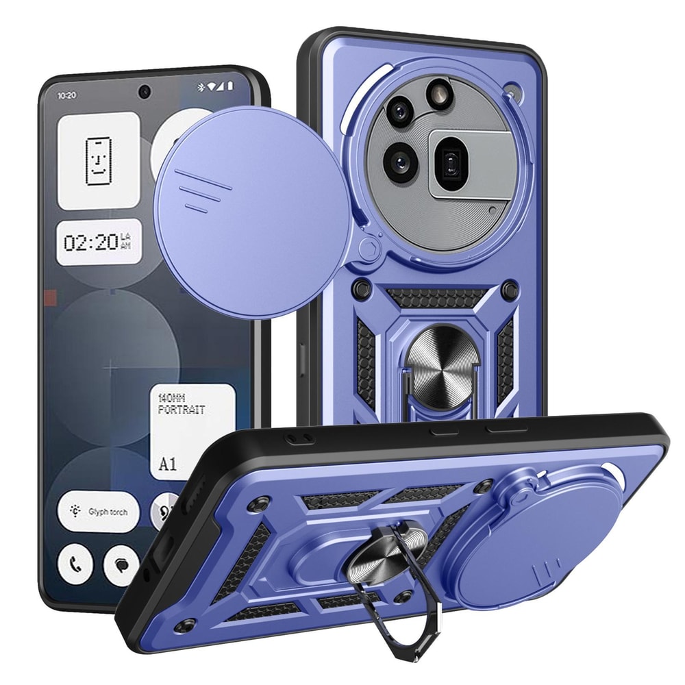 Nothing Phone 3a Pro Sliding Camera Cover TPUPC Magnetic Ring Stand Case 3