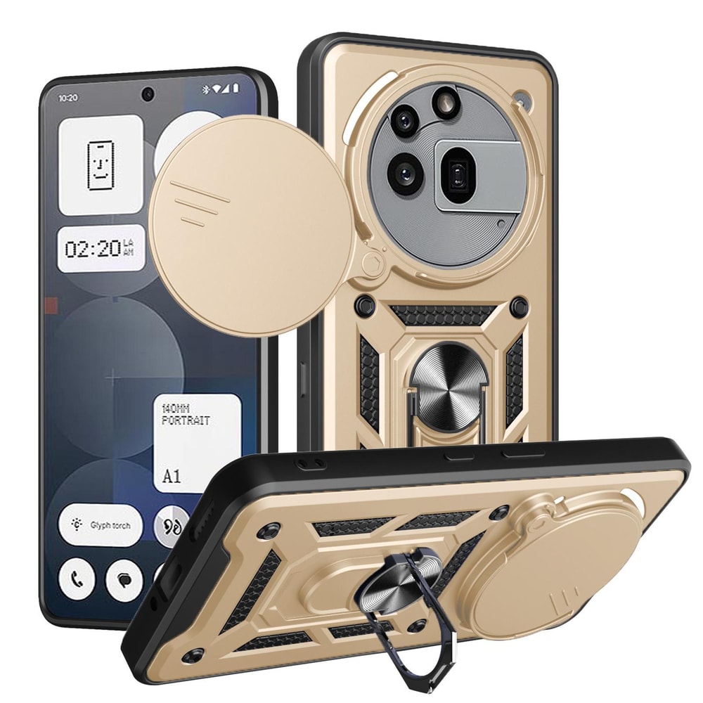 Nothing Phone 3a Pro Sliding Camera Cover TPUPC Magnetic Ring Stand Case 4