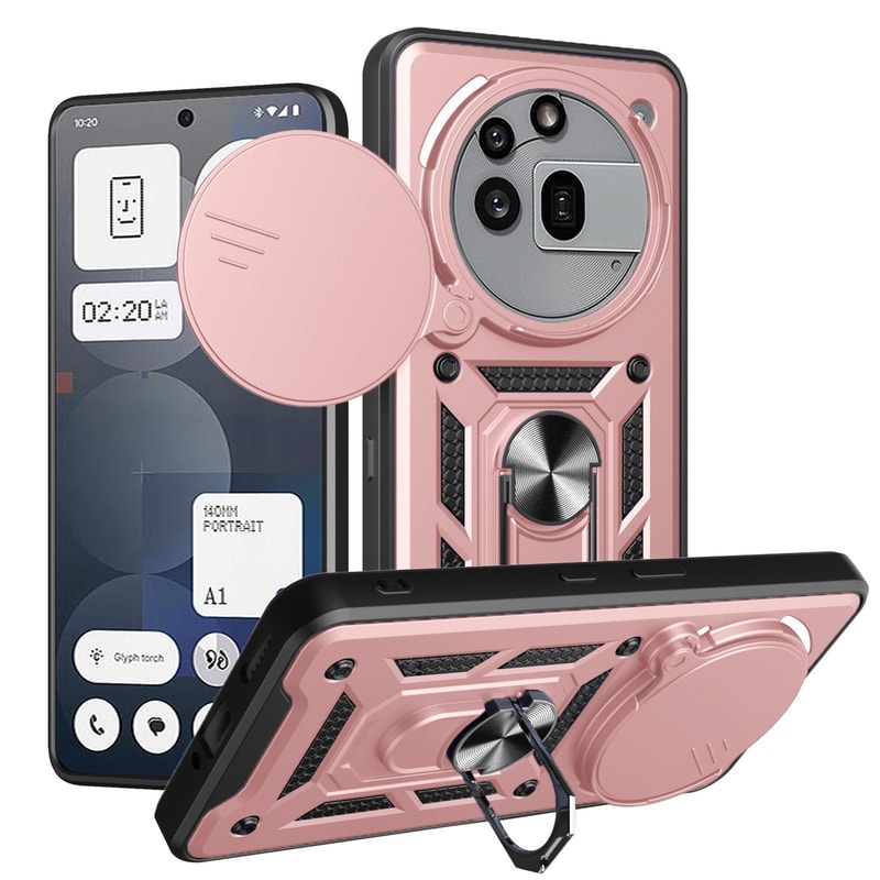 Nothing Phone 3a Pro Sliding Camera Cover TPUPC Magnetic Ring Stand Case 7
