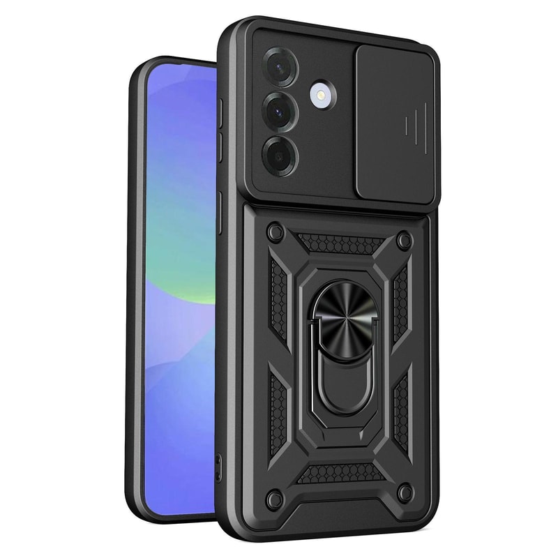 Samsung Galaxy A57 5G Sliding Camera Cover TPU PC Magnetic Ring Stand Case 0