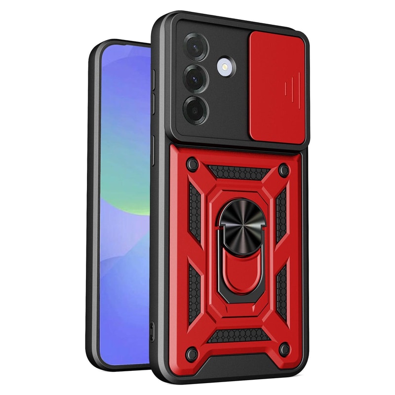 Samsung Galaxy A57 5G Sliding Camera Cover TPU PC Magnetic Ring Stand Case 1