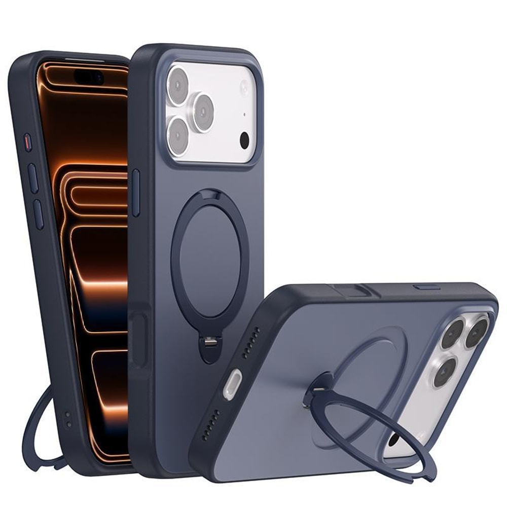 IPhone 17 Pro Max MagSafe Rotation Holder Contrast Color Protective Phone Case 4