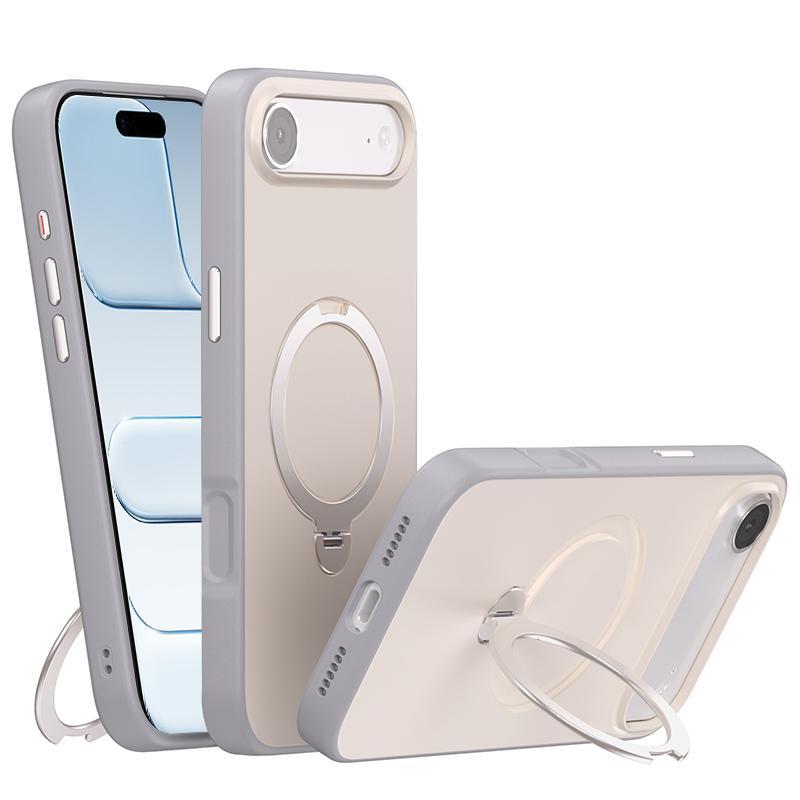 IPhone Air MagSafe Rotating Ring Holder Shockproof Contrast Color Phone Case 3