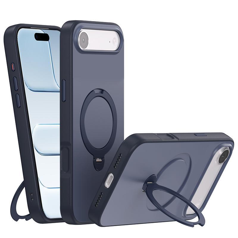 IPhone Air MagSafe Rotating Ring Holder Shockproof Contrast Color Phone Case 4