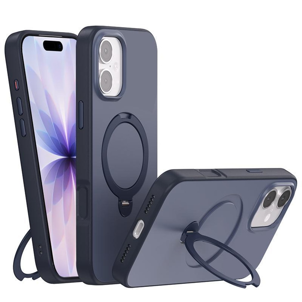 IPhone 17 Contrast Color MagSafe Rotating Stand Phone Case 3
