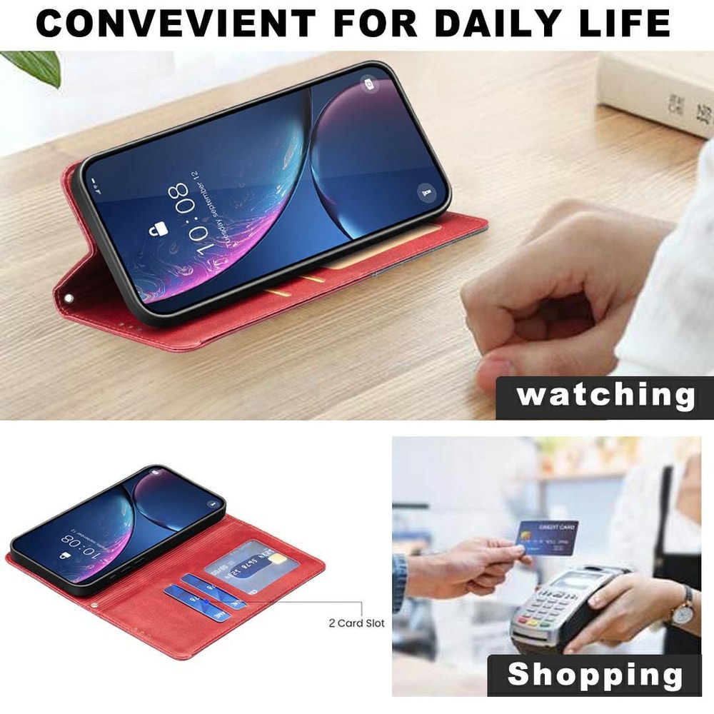 MagSafe Wallet Leather Case For IPhone 17 Pro 17 Pro Max With Card Holder And Kickstand 4