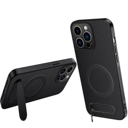 magnetic kickstand carbon fiber case for iphone 16 pro shockproof slim phone cover