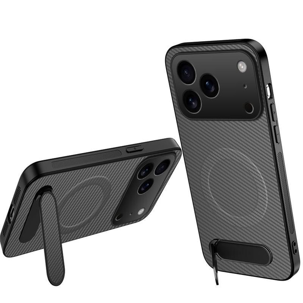IPhone 17 Pro Max Carbon Fiber MagSafe Kickstand Case 1