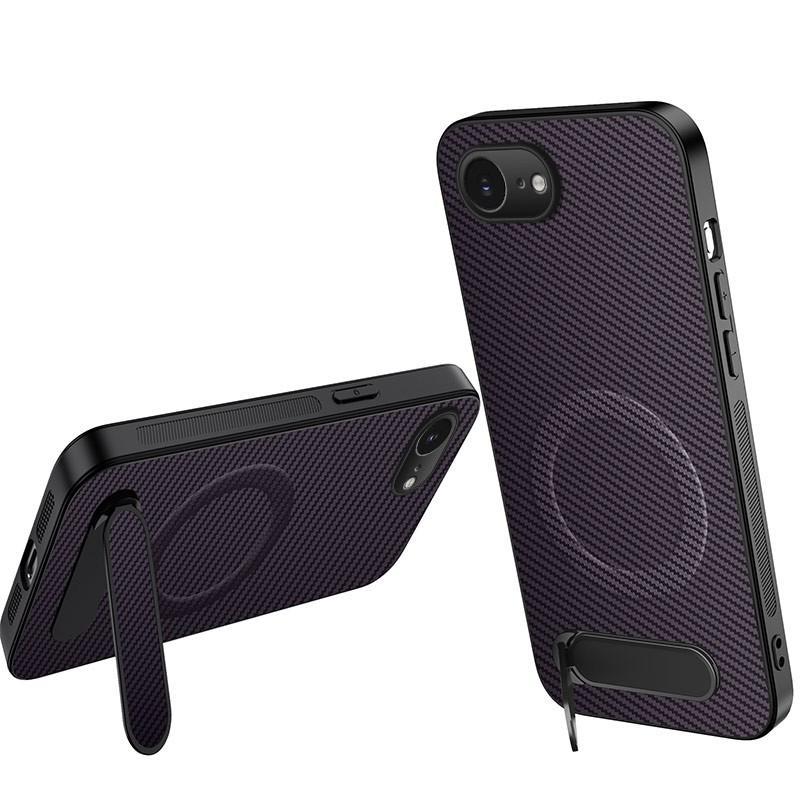 IPhone 17e16e Carbon Fiber Magnetic Kickstand Case MagSafe Compatible 2