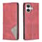 For IPhone 17 Magnetic Leather Wallet Case With Kickstand Rhombus Texture PU TPU Protection 1