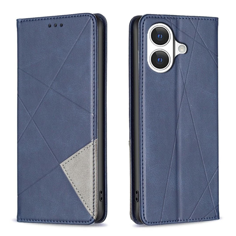 For IPhone 17 Magnetic Leather Wallet Case With Kickstand Rhombus Texture PU TPU Protection 5