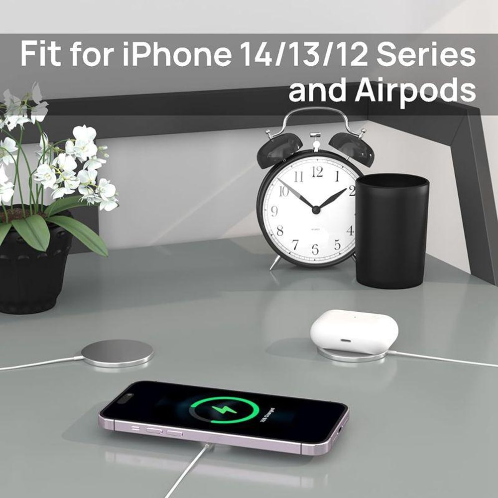 15W Max MagSafe Wireless Charger Magnetic Charging Pad For IPhone 151413 AirPods Qi Fast Charging S 1
