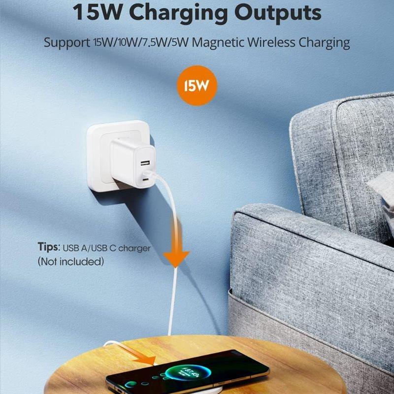 15W Max MagSafe Wireless Charger Magnetic Charging Pad For IPhone 151413 AirPods Qi Fast Charging S 2