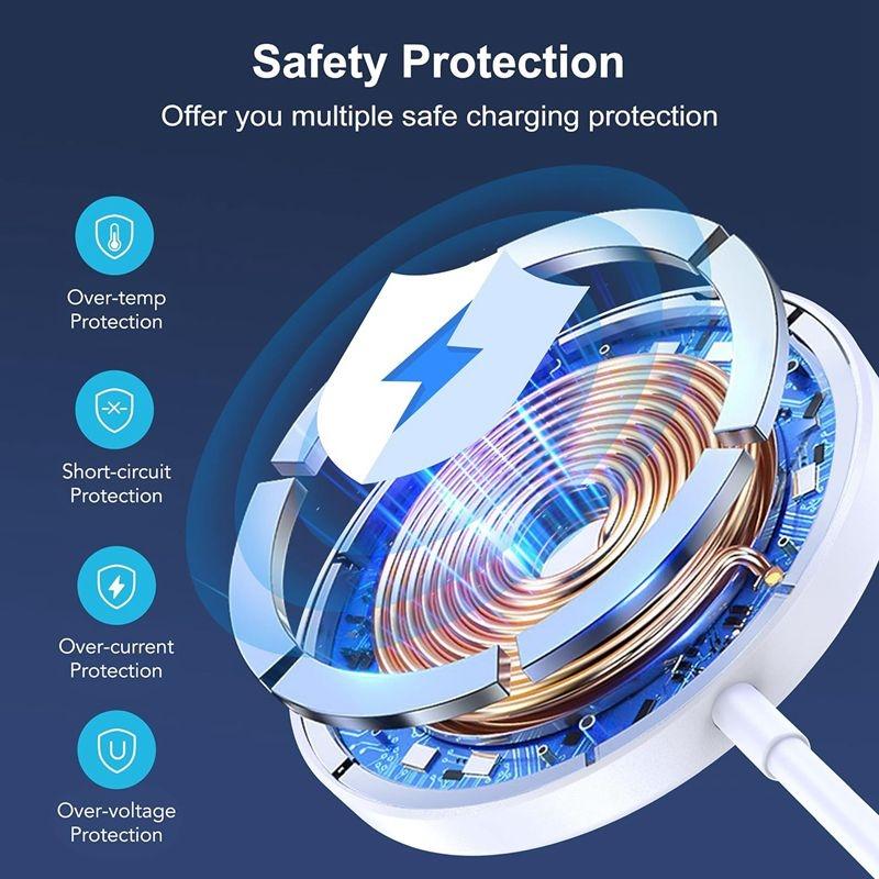 15W Max MagSafe Wireless Charger Magnetic Charging Pad For IPhone 151413 AirPods Qi Fast Charging S 3