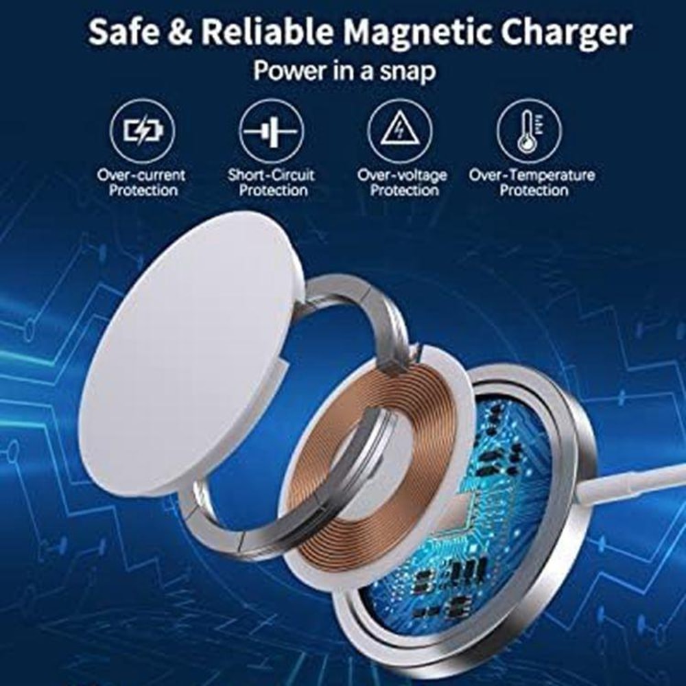 15W Max MagSafe Wireless Charger Magnetic Charging Pad For IPhone 151413 AirPods Qi Fast Charging S 4