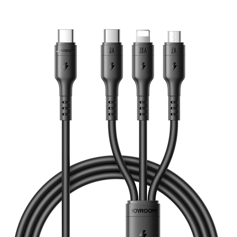 A61 OmniGo 3 in 1 USB C Multi Charging Cable Fast Charge Type C to Lightning Micro USB