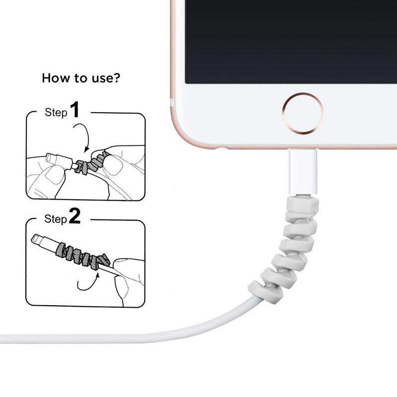 Spiral Silicone Cable Protector & Cable Winder for Charging Cables, Anti Break Cable Organizer