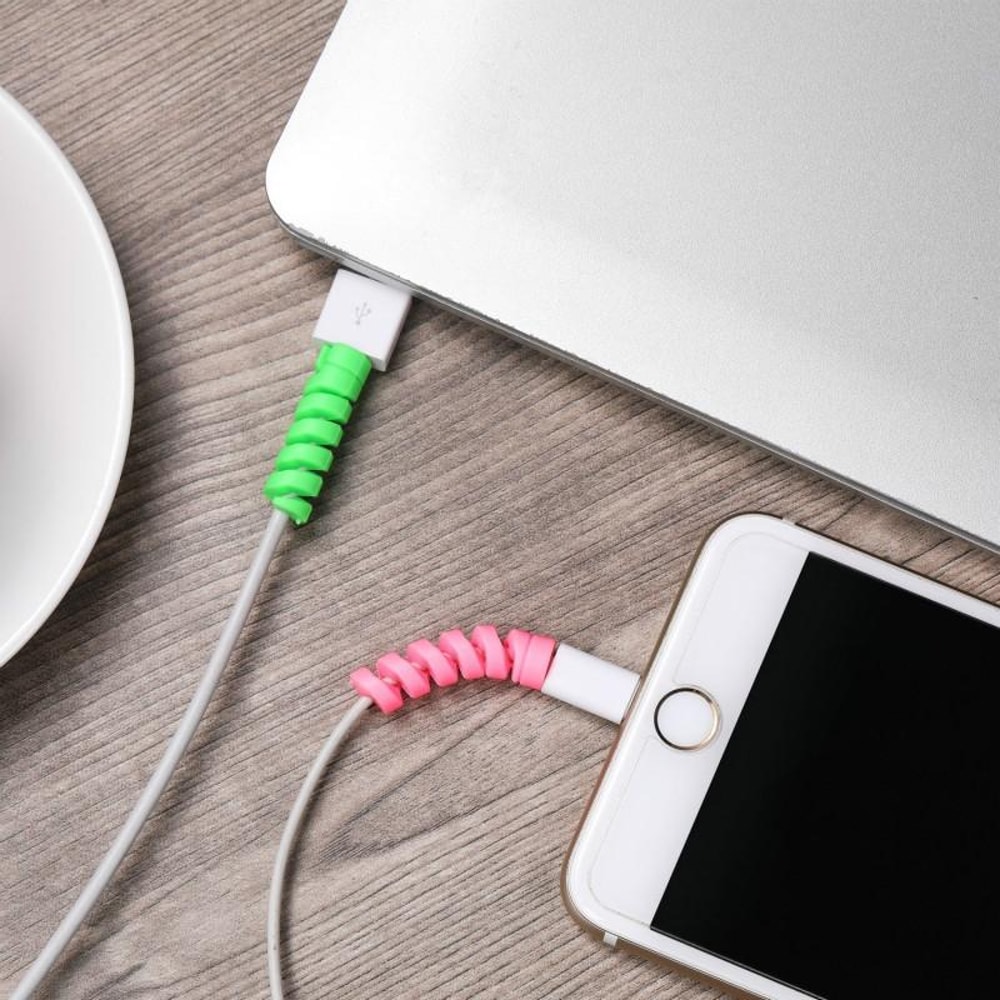 Spiral Silicone Cable Protector & Cable Winder for Charging Cables, Anti Break Cable Organizer