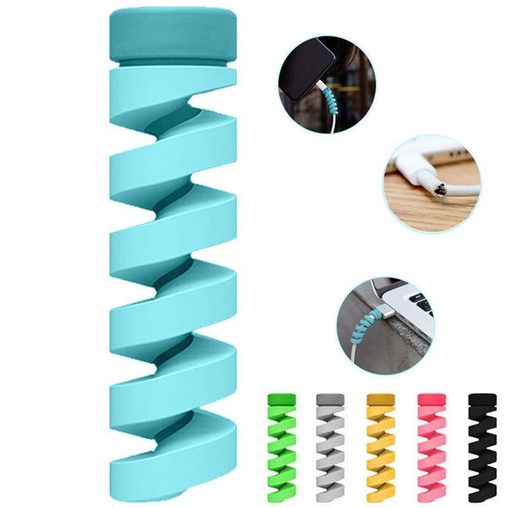 Spiral Silicone Cable Protector & Cable Winder for Charging Cables, Anti Break Cable Organizer