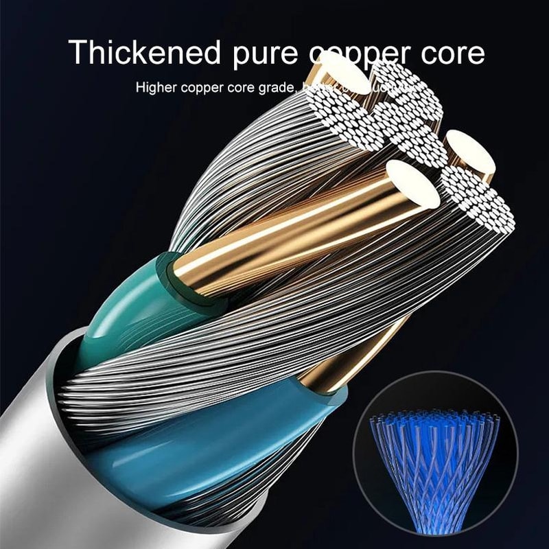 100W 3-in-1 Fast Charging Cable Type C to Lightning Micro USB 1.3m Nylon Braided Multi Device Charger