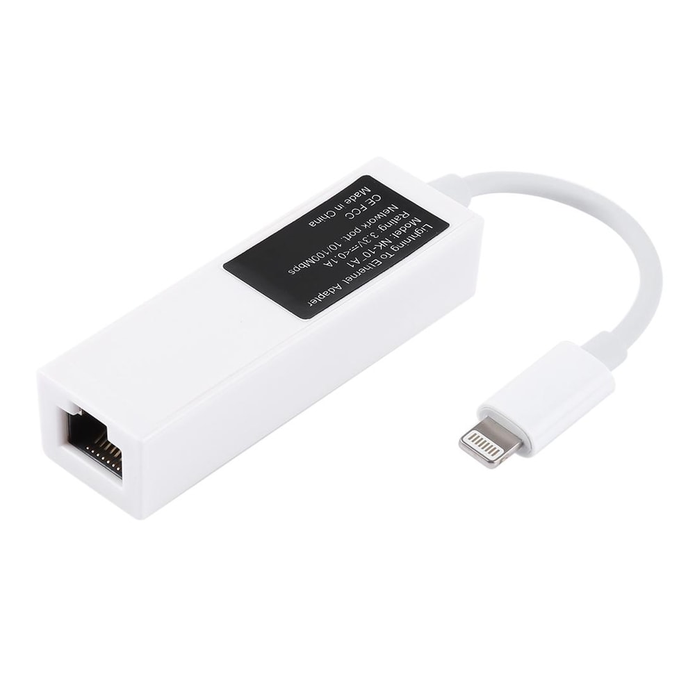 Lightning to Ethernet Adapter Cable for iPhone & iPad, RJ45 Wired LAN Internet Connection
