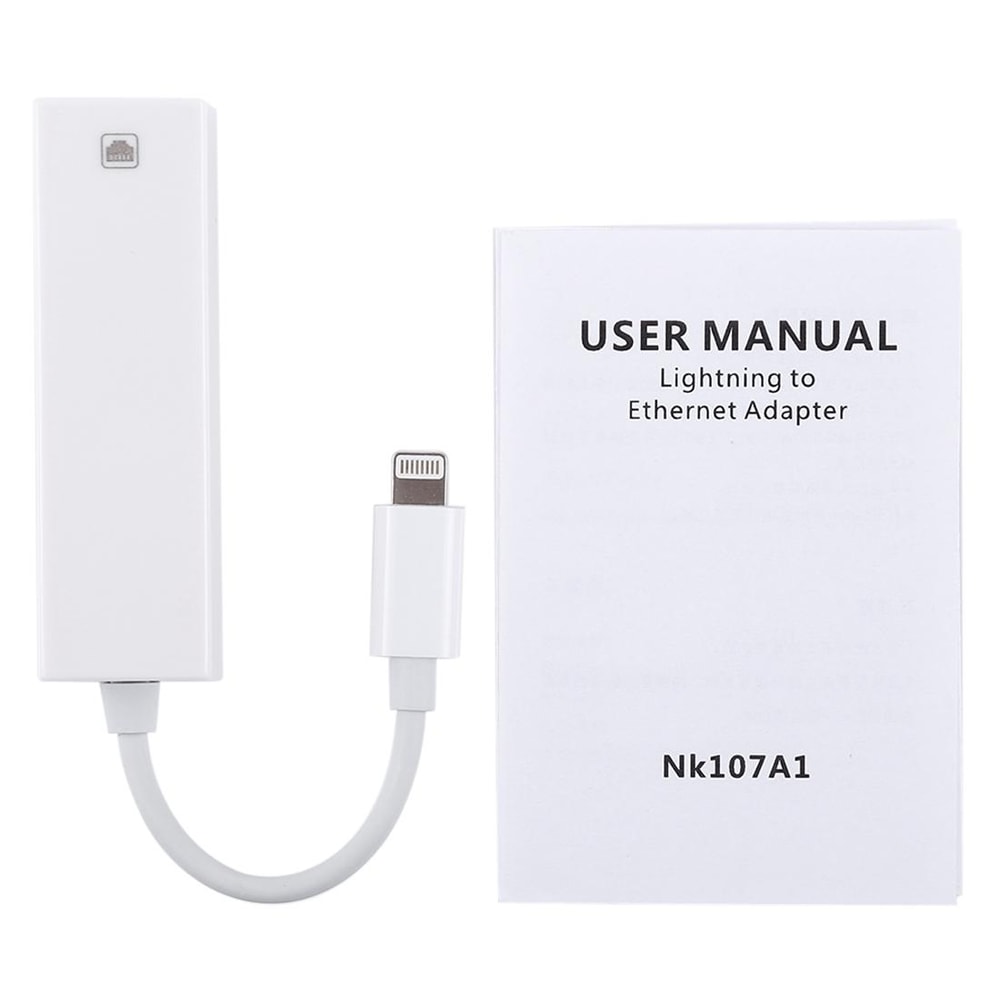 Lightning to Ethernet Adapter Cable for iPhone & iPad, RJ45 Wired LAN Internet Connection
