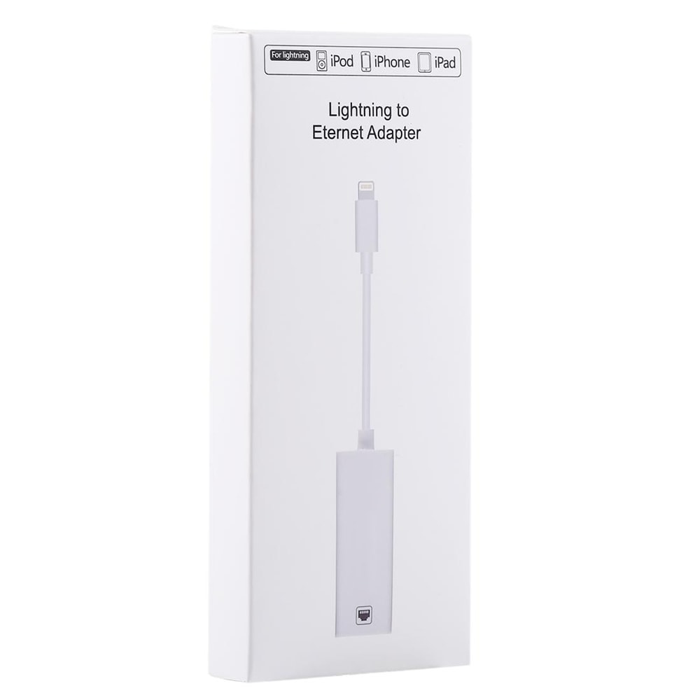 Lightning to Ethernet Adapter Cable for iPhone & iPad, RJ45 Wired LAN Internet Connection