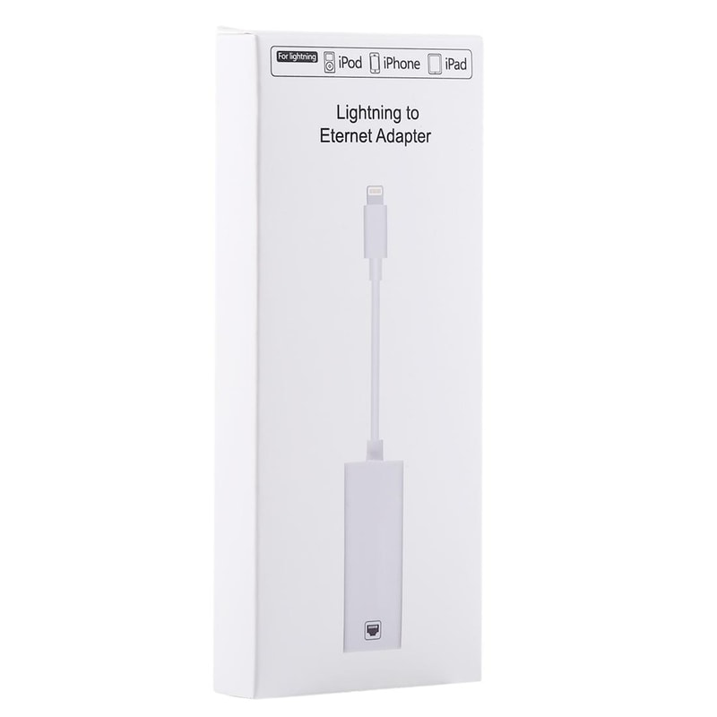 Lightning to Ethernet Adapter Cable for iPhone & iPad, RJ45 Wired LAN Internet Connection