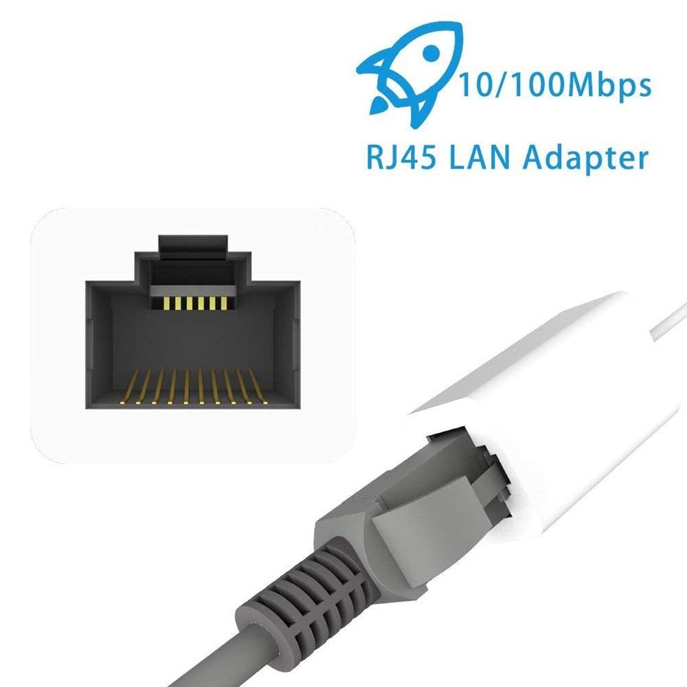 Lightning to Ethernet Adapter Cable for iPhone & iPad, RJ45 Wired LAN Internet Connection