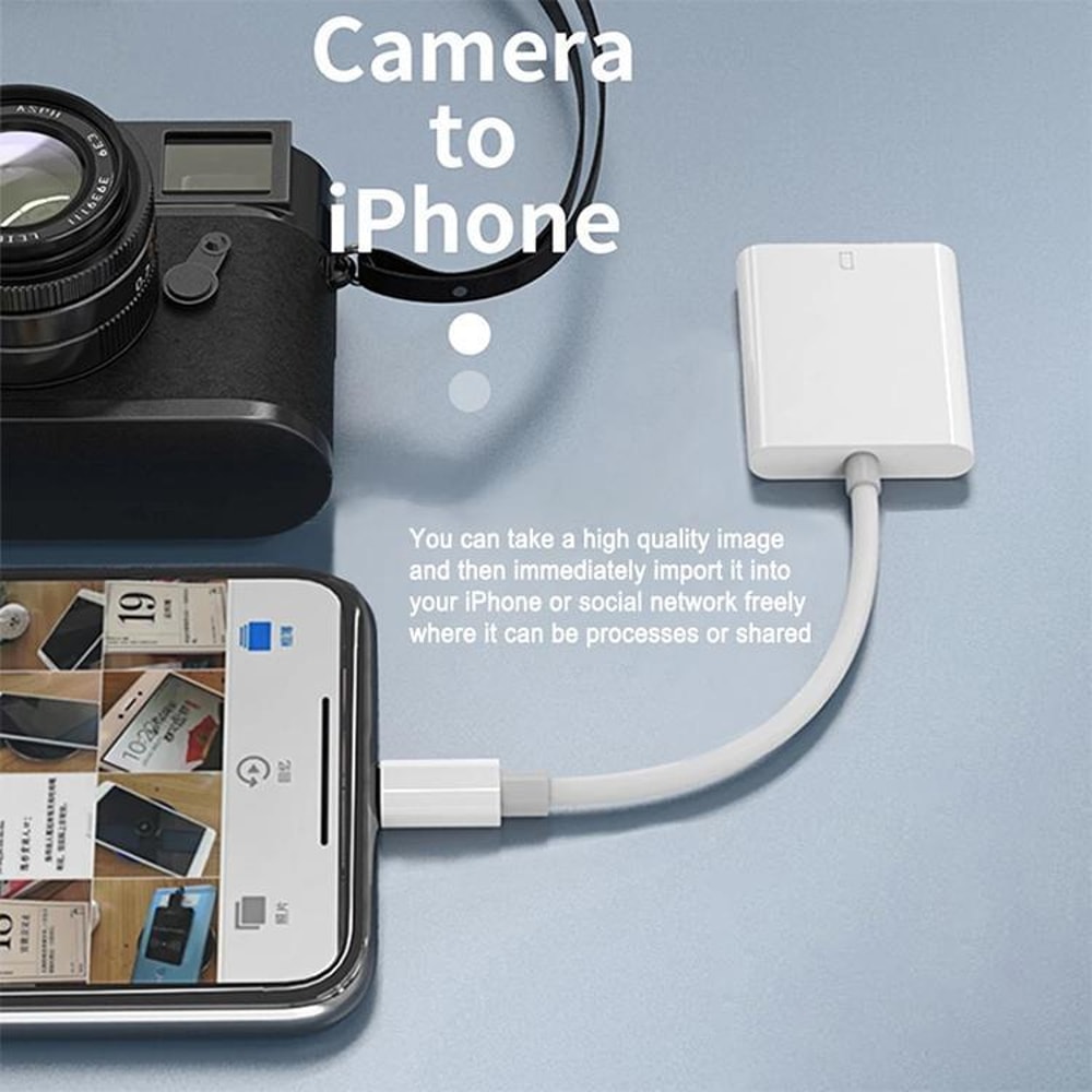 Lightning to SD Card Camera Reader Adapter Fast Photo Transfer for iPhone and iPad