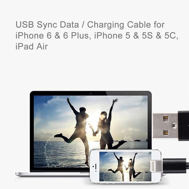 Short 8 Pin Charging Cable, Portable Lightning Sync Cable, Mini USB Data Cable for iPhone iPad