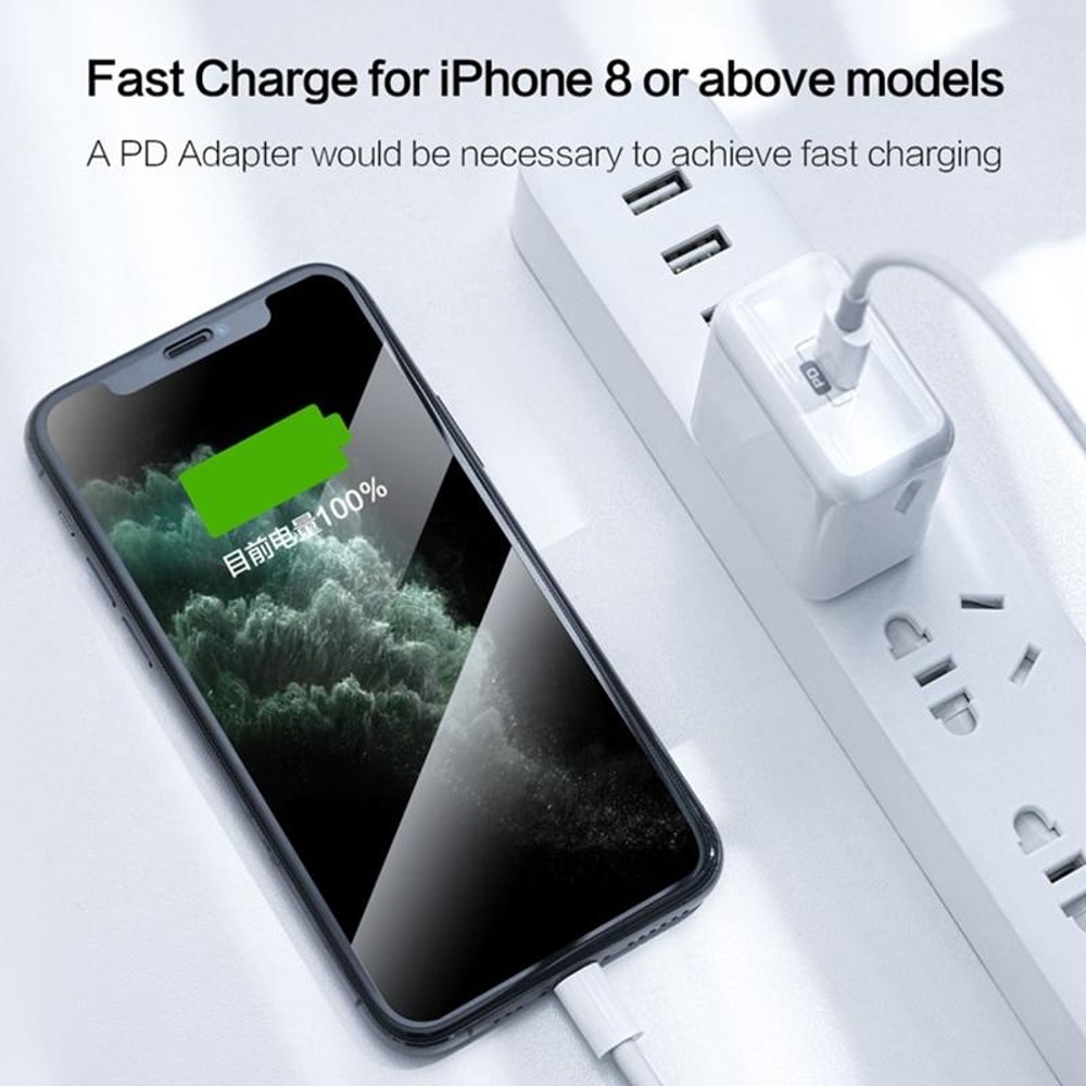 Fast Charge USB C to Lightning Cable 1m, 10Gbps USB-C to Lightning cable Durable Data Sync Cord