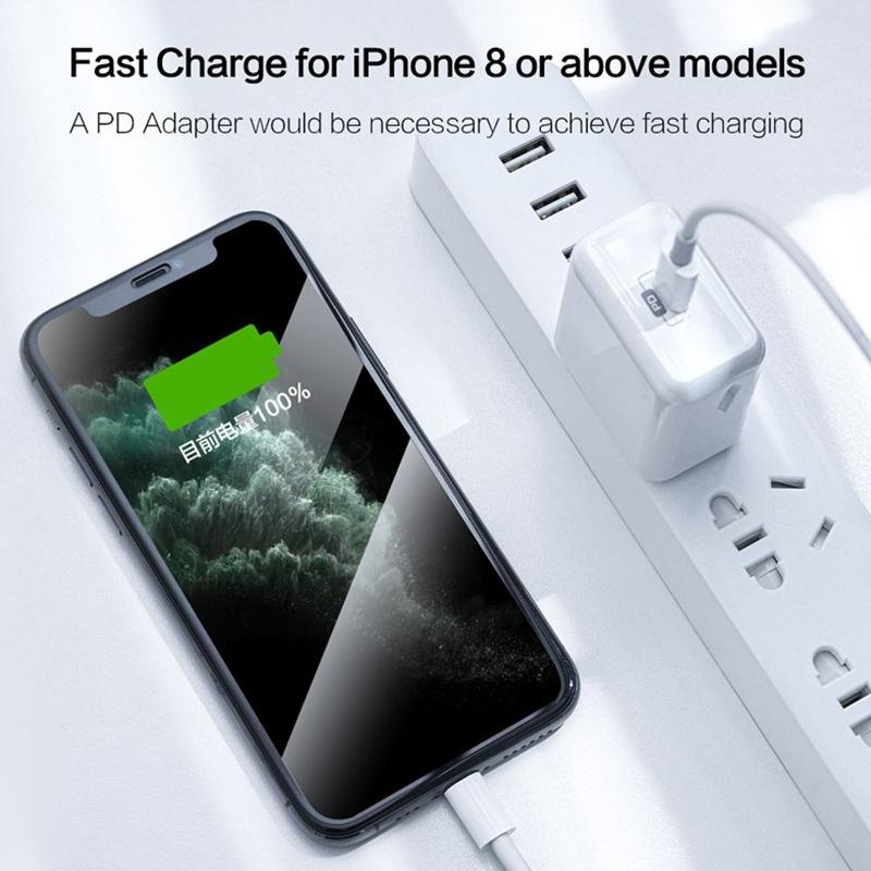 Fast Charge USB C to Lightning Cable 1m, 10Gbps USB-C to Lightning cable Durable Data Sync Cord
