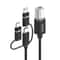 3-in-1 Multi Device USB Printer Cable, USB C Micro USB Lightning to USB B MIDI Cable 1m