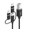 3-in-1 Multi Device USB Printer Cable, USB C Micro USB Lightning to USB B MIDI Cable 1m