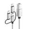 3-in-1 Multi Device USB Printer Cable, USB C Micro USB Lightning to USB B MIDI Cable 1m