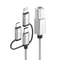 3-in-1 Multi Device USB Printer Cable, USB C Micro USB Lightning to USB B MIDI Cable 1m