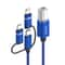 3-in-1 Multi Device USB Printer Cable, USB C Micro USB Lightning to USB B MIDI Cable 1m