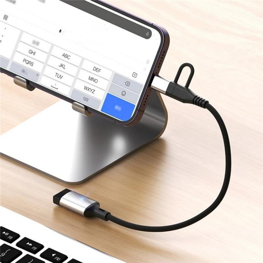 2-in-1 USB OTG Adapter Cable USB-C and Lightning Fast Data Transfer Converter
