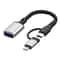 2-in-1 USB OTG Adapter Cable USB-C and Lightning Fast Data Transfer Converter