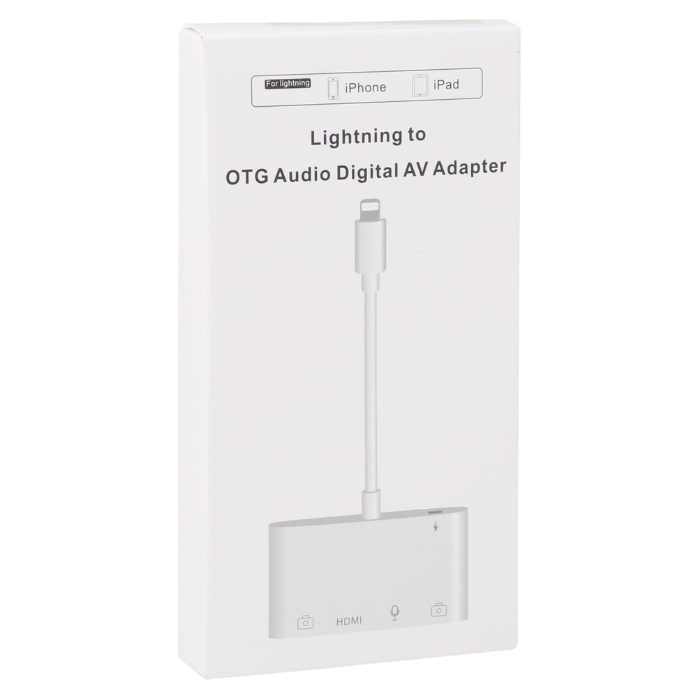 4 in 1 Lightning to HDMI Adapter with USB AUX OTG Cable for iPhone iPad 1080P Screen Mirroring
