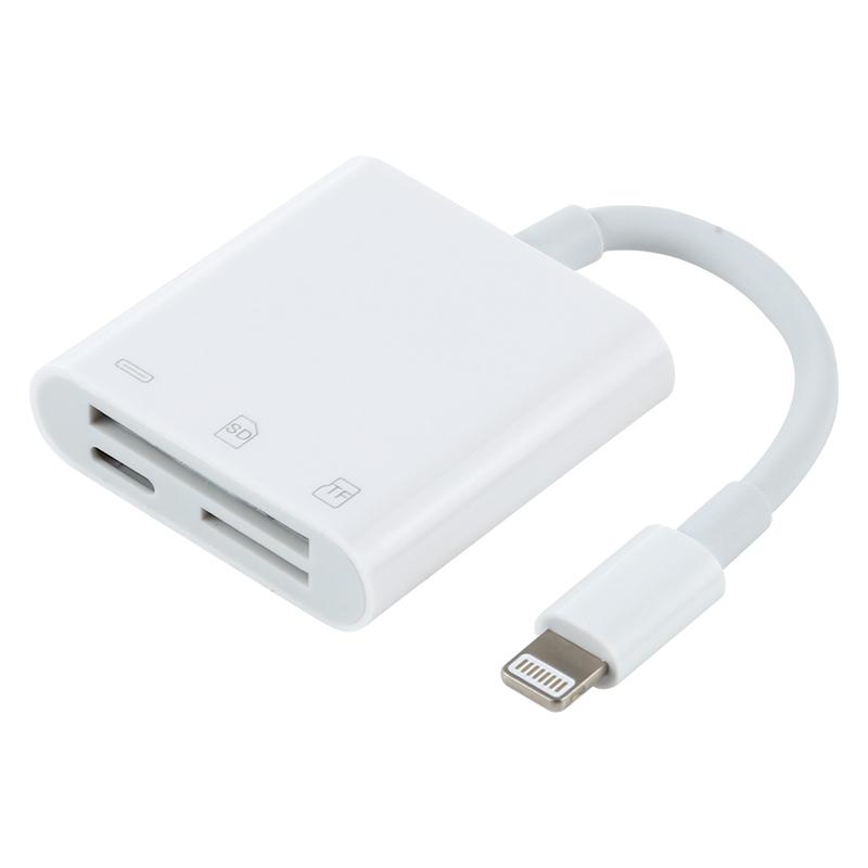 3 in 1 Lightning SD Card Reader Adapter for iPhone Fast Transfer Camera Memory Card Reader