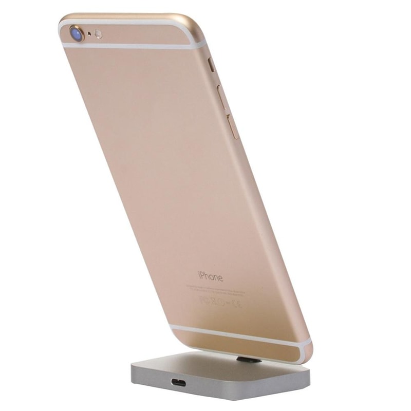 Aluminum iPhone Lightning Charging Dock Stand Station – 8 Pin Charging Dock for Desk Use
