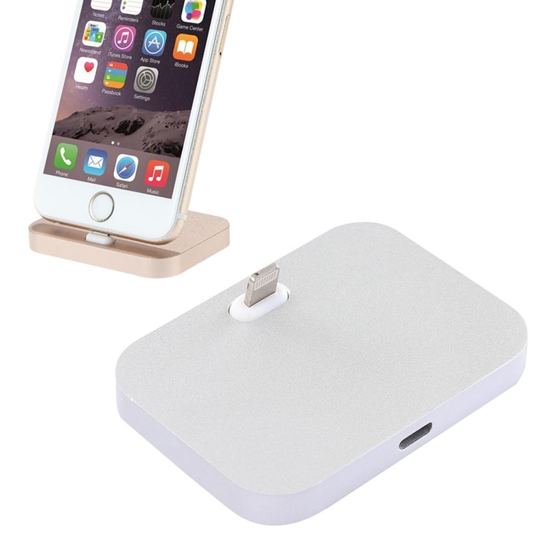 Aluminum iPhone Lightning Charging Dock Stand Station – 8 Pin Charging Dock for Desk Use