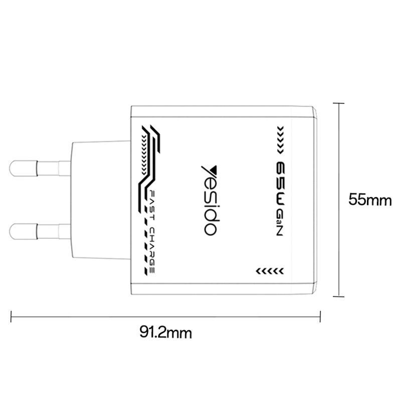 YC101 65W Mecha GaN 3 Port USB-C Fast Charger