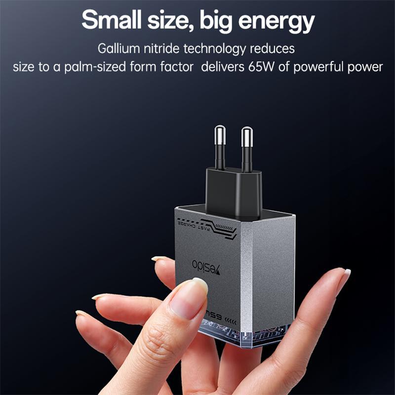 YC101 65W Mecha GaN 3 Port USB-C Fast Charger